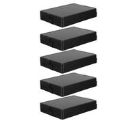 TOYZFRIENDY 5 Piezas Estuche Organizador para 5 Anillos y Medallas Tapa Abatible, Caja Porta Medallas de Plástico Esponja Negra, Caja de Decoración y Almacenamiento para Exhibición, 12 X 8,9 X