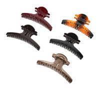 TOYZFRIENDY 5 Pinzas Grandes Pelo para Mujer y Niña Pinzas Garra Antideslizantes Plástico Ligero Colores Variados Ámbar Vino Negro Marrón Oscuro Gris Transparente Accesorio Adecuado