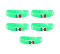 TOYZFRIENDY 5piezas Pulseras de Silicona con Bandera Nacional Mexicana Flexibles y Duraderas Muñequeras Deportivas para Aficionados al Fútbol Accesorios Aplicables para Partidos y Eventos