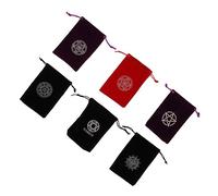TOYZFRIENDY 6 Bolsas Pequeñas con Cordón para Almacenamiento Seguro de Joyería y Barajas de Tarot, Hechas de Pelusa con Diseño Delicado para Uso en Viaje