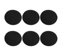 TOYZFRIENDY 6 Borlas de Base de Maquillaje Ultrafinas Negras de Cuero Pu y Tejido para Polvos Sueltos Uso Versátil y Textura para Aplicación Facial