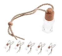 TOYZFRIENDY 6 piezas Botellas de Vidrio Colgantes para Coche Difusores Vacíos para Perfume y Aceites Esenciales Diseño Transparente y Elegante Accesorio para Ambientador Automotriz