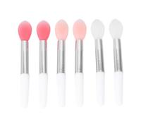 TOYZFRIENDY 6 piezas Brochas Labiales de Silicona Portátil Aplicadores Multifuncionales para Maquillaje con Cabezal Único Colores Translúcido Rosa Carne y Rojo Sandía Herramienta Cosmética