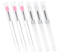 TOYZFRIENDY 6 piezas Cepillos Labiales de Silicona con Tapa Aplicadores de Lápiz Labial Reutilizables para Mujer Herramientas de Maquillaje Portátiles y Convenientes para Labios y