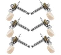 TOYZFRIENDY 6 piezas Clavijas de Afinación para Guitarra Folk Accesorios para Instrumentos Musicales de Izquierdas y Derechas Diseño Abierto Color Plata con Cabezas