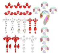 TOYZFRIENDY 7 Láminas de Bindi para Mujer Adhesivas Joyas Faciales para Maquillaje y Festivales Gemas Faciales de Vidrio para Novias y Fiestas Pegatinas Decorativas para Frente Varios