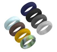 TOYZFRIENDY 8 piezas Anillos de Silicona Flexibles y Coloridos para Deporte Diseño Ergonómico Antitranspirante para Hombre Anillos Cómodos y Resistentes para Actividades al Aire