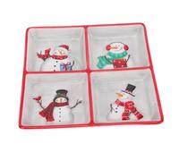 TOYZFRIENDY Bandeja Cerámica Dividida Compartimentos Diseño Navidad Decorativa Placa Almacenaje Frutas Aperitivos Hogar