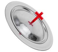 TOYZFRIENDY Bandeja de Comunión para Iglesia de Acero Inoxidable 30 CM con Tapa y Cruz Roja Plato para Servir la Santa Comunión Ceremonias Religiosas y Eventos Litúrgicos