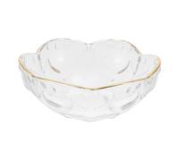 TOYZFRIENDY Bol de Transparente con Dorado para Postres y Ensaladas Multifunción para Frutas y Yogur para Uso Doméstico y Restauración