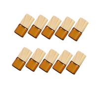 TOYZFRIENDY Botellas Para Aceites Esenciales De Vidrio 10 Unidades 1 Ml Tamaño Pequeño Frascos Vacíos Para Viaje y Uso Diario Tapa De Madera