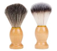 TOYZFRIENDY Brochas de Afeitar Profesionales 2 Unidades Cerdas de Nailon Suaves y Mango de Madera Cepillos Multifuncionales para Afeitado Manual Limpieza Facial y Uso en Salones de Belleza