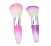 TOYZFRIENDY Brochas para Polvos de Uñas 2 Piezas Tamaño Compacto Cepillo Suave para Manicure Profesional y Uso Personal Limpieza de Polvo para Uñas Acrílicas Rosa y Morado