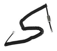 TOYZFRIENDY Cable Telefónico Fijo 4p4c Rj9/rj10/rj22 Antienredos Conector Giratorio Cable Extensible Retráctil Negro, Desenredante para Teléfono de Escritorio, Accesorio Duradero y Flexible