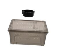 TOYZFRIENDY Caja De Cría De Reptiles con Comedero Jaula De Cría para Reptiles para y Serpientes Material Plástico Resistente Caja para Mascotas con Diseño Práctico