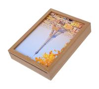 TOYZFRIENDY Caja Fuerte de Distracción Madera Natural Mini 1 Pieza Compartimento Secreto para Ocultar Dinero y Objetos Marco de Fotos Funcional para Oficina y Decoración del Hogar