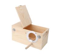 TOYZFRIENDY Caja Nido de Madera Maciza para y Periquitos Decorativa para Jardín y Exterior Modelo Grande de Pino Ecológica Pintura Apertura Lateral Aleatoria