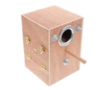 TOYZFRIENDY Caja Nido de Madera para Periquitos con Soporte Diseño Colgante Externo para Conure y Pinzón Optimizado y para Cría