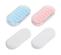 TOYZFRIENDY Caja Organizadora Portátil para 4 Puntas de Lápiz Táctil Estuche Transparente y Blanco Compartimentos Azules y Rosas Almacenamiento Compacto para Accesorios de Tabletas y Dibujo