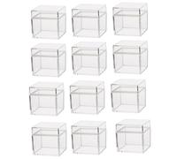 TOYZFRIENDY Cajas de Plástico Cuadradas para Dulces 24 Unidades Tamaño Pequeño Transparente Almacenamiento Organizador para Fiestas Regalos Navidad Uso Múltiple