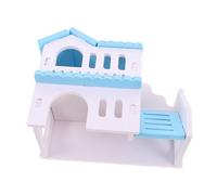 TOYZFRIENDY Casa de Madera para Hámster con Doble Piso Escondite Espacioso y Compacto Diseño Elegante para Mascotas Pequeñas Hábitat Funcional y Fácil de Limpiar