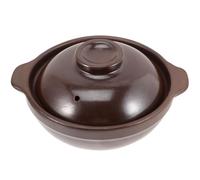 TOYZFRIENDY Cazuela de Cerámica Pequeña Tapa Olla de Barro para Guisar Resistente a Altas Temperaturas para Cocina Casera y Estofados Utensilio Adecuado para Fuego Directo y Gas