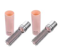 TOYZFRIENDY Cepillo de Pelo Giratorio para Cabello Rizado 2 Piezas Tamaño Pequeño Portátil Retráctil Multiusos para Mujer Viaje Cepillo Enrollable Rosa