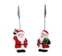 TOYZFRIENDY Clip para Tarjetas Navideñas de Resina 2 Piezas Motivos Navideños Soporte para Fotos y Notas Decoración Festiva para Oficina y Hogar