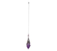 TOYZFRIENDY Colgante de Amatista Natural Hexagonal con Cadena Color Cobre Péndulo de Cristal para Meditación Radiestesia y Equilibrio Energético Decoración Espiritual para Yoga y