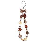 TOYZFRIENDY Correa para Teléfono Cuentas Estilo Vintage, Cordón de Muñeca Antirrobo Estampado de Leopardo, Accesorio Decorativo y Seguro para Móvil, Diseño Cómodo y Portátil