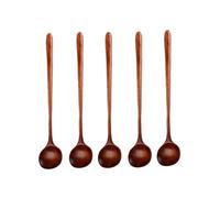 TOYZFRIENDY Cucharas de Madera Fáciles de Limpiar y Seguras Mango Largo, Juego de 5 Piezas para Cocina Ideales para Uso en Hotel y Hogar en Hotel y Hogar