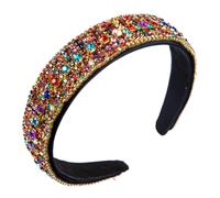 TOYZFRIENDY Diadema Ancha Cabello Gemas de Imitación 1 Unidad Colorida Moda Mujer Fiesta Uso Diario