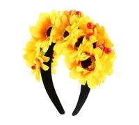 TOYZFRIENDY Diadema de Flores Doble Faz Ligera y Romántica para Bodas y Fiestas Tocado Floral Amarillo Girasol para Novia y Dama de Honor Accesorio Cabello Elegante y Dulce