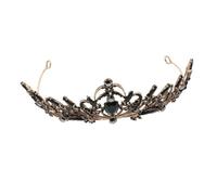 TOYZFRIENDY Diadema Tiara Barroca Vintage Gemas de Imitación, 1 Unidad, Tamaño Único, Color Negro, Accesorio para Novia y Fiestas, Decoración Elegante para Bodas y Cumpleaños