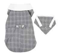 TOYZFRIENDY Esmoquin Formal para Perros Talla Lfxz18 Gris a Cuadros Traje de Boda Cómodo para Mascotas Pajarita Decorativa Ropa Formal para Perros Celebraciones Obsequios