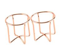 TOYZFRIENDY Estante para Esponjas de Maquillaje y Expositor de Borlas 2 Piezas Tamaño Pequeño Color Oro Rosa Soporte Ventilado para Secado Herramientas de Belleza Femenino Uso Diario