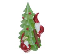 TOYZFRIENDY Figurita Árbol Navidad con LED y Santa Claus Resina Decoración Luminosa de Mesa para Pequeños Adorno Festivo Compacto para Interiores