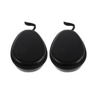 TOYZFRIENDY Funda para Auriculares Colgante Soporte para Banda de Cuello 2 Unidades Estuche Pequeño de Tela Suave Negro Textura de Paja Bolsa Portátil para Almacenamiento y Protección en