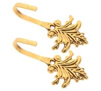 TOYZFRIENDY Ganchos para Cortinas Vintage de 5 Puntas Soporte Lateral Metálico Dorado Accesorio Decorativo para Colgar Cortinas y Ropa en Ventanas y Paredes Juego de 2 Unidades