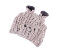 TOYZFRIENDY Gorro Absorbente Para Secar El Pelo De Ñiño, Gorro De Toalla Suave, Talla Pequeña, Secado Rápido, Para y Niñas, Uso Baño y Ducha, Diseño Sonrisa Color Café