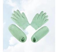 TOYZFRIENDY Guantes y Calcetines de Gel Hidratantes para Manos y Pies, Set Unisex en Color Verde Función Reparadora Alergias para Spa de Belleza