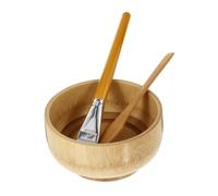 TOYZFRIENDY Herramientas DIY para Mascarilla Facial con Cuenco de Madera Espátula y Brocha Compacto y Ligero para Mascarillas Caseras para Uso Casa y Viaje