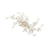 TOYZFRIENDY Horquilla de Novia con Flores y Cristales Plateados Artesanal Sujeción Fuerte Accesorio Elegante para Bodas y Fiestas para Novias y Damas de Honor