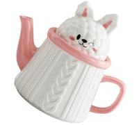 TOYZFRIENDY Jarra de Cerámica con Diseño de Conejo para Agua Fría y Bebidas Resistente al Frío y Calor para Té y Leche Hogar y Oficina