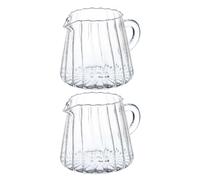 TOYZFRIENDY Jarra de Leche de Vidrio Borosilicato 200 Ml, 2 Piezas, Transparente, Resistente al Calor, para Vertido Preciso, Adecuado para Espumar Leche y Servir Café en Cocina Doméstica