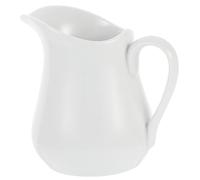 TOYZFRIENDY Jarra Para Espumar Leche De Cerámica Blanca 450ml Con Asa, Jarra De Crema Para Café y Leche, Recipiente Para Salsa De Cocina, Uso Doméstico y Profesional