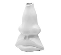 TOYZFRIENDY Jarrón Grande de Cerámica Color Claro Diseño Creativo de Nariz Grande, Jarrón Decorativo Abstracto Rostro Humano para Decoración de Hogar, Oficina y Sala, Florero de Mesa Moderno