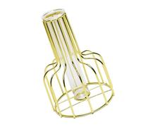 TOYZFRIENDY Jarrón para Plantas Hidropónicas de Vidrio Tubo de Ensayo Adorno Decorativo de Metal Dorado Contenedor Hidropónico Pequeño Base de Rejilla para Hogar Oficina y Dormitorio