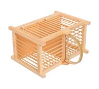TOYZFRIENDY Jaula para Animales Pequeños de Madera Dos Compartimentos Transportín Portátil para Grillos Hámsteres y Hábitat Compacto y Ligero Adecuado para Casa y Viaje
