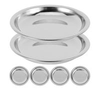 TOYZFRIENDY Juego de 6 Bandejas de Pesaje Digitales Pequeñas de Acero Inoxidable 201 6 CM Fondo Plano para Joyería Gemas de Imitación y Uso Laboratorio